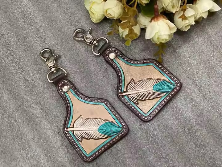 Light As A Feather Cow Tag Keychain
